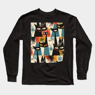 Mid-Century Cat Real Estate Long Sleeve T-Shirt